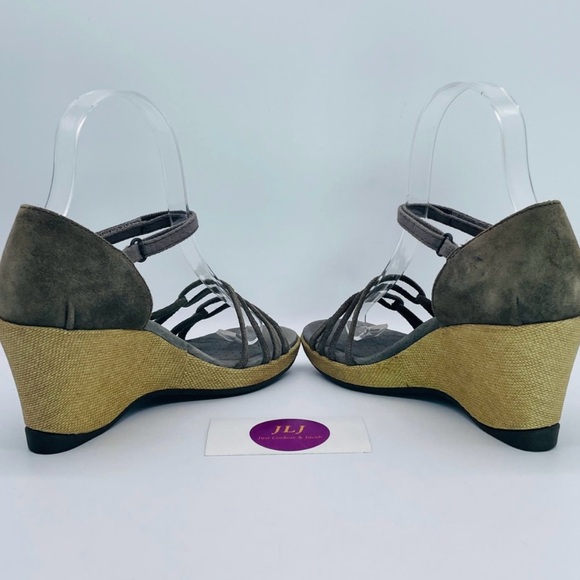 Teva Women's Riviera Taupe Suede Leather Wedge Strappy Sandals 1003968 Size 6 - Picture 5 of 8